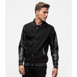 Jacka med läderärmar