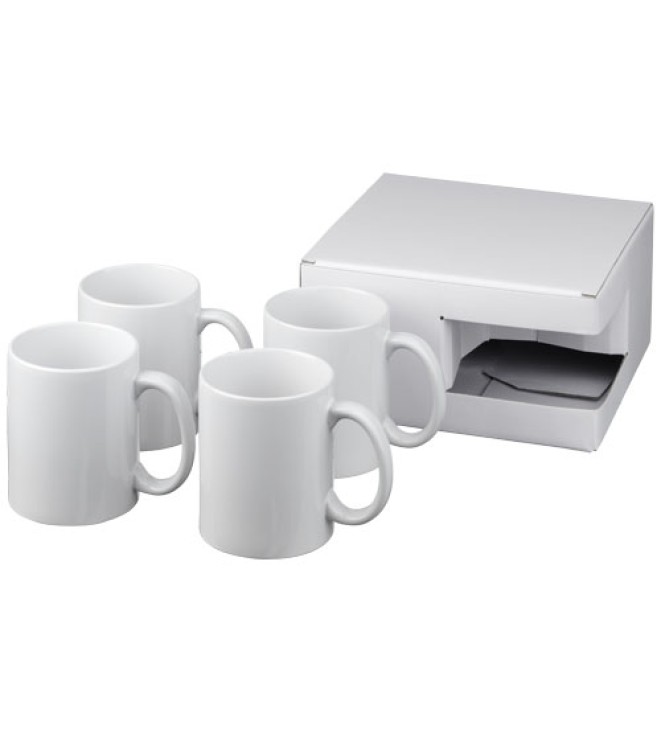 Ceramic mugg med fyra delar i presentförpackning