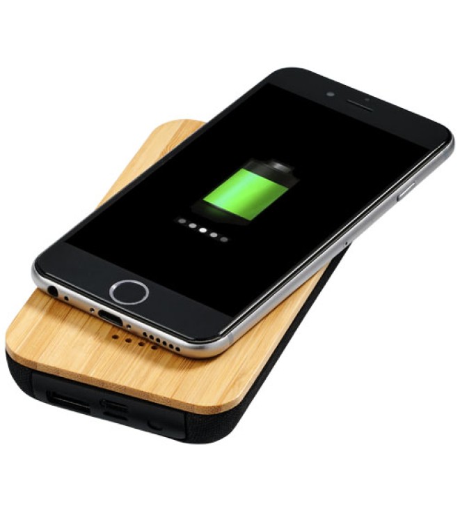 Framtida bambu/tyg 6 000 mAh trådlös powerbank