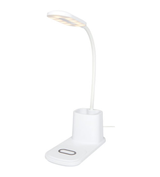 Bright skrivbordslampa och organisatör med trådlös laddare
