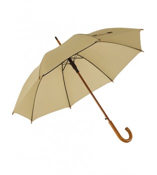 Paraply med Böjt Trähandtag