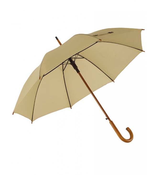 Paraply med Böjt Trähandtag
